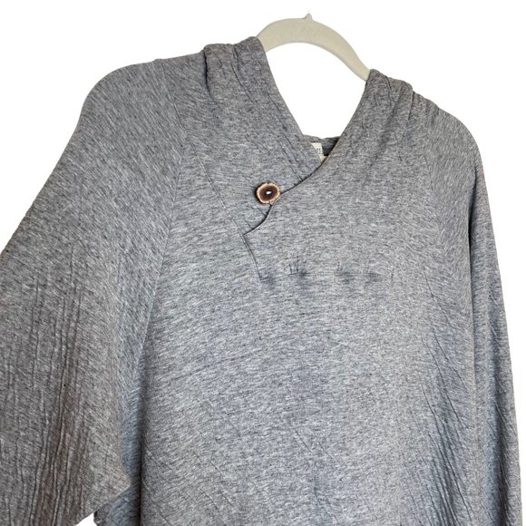 Josh Podoll Grey Crinkle Button Neck Hoodie, XL - Picture 3 of 8